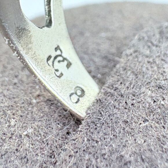 VTG Sterling Silver 925 Scroll Design Filigree Tapered Band Ring Size 7.75 - Picture 7 of 10